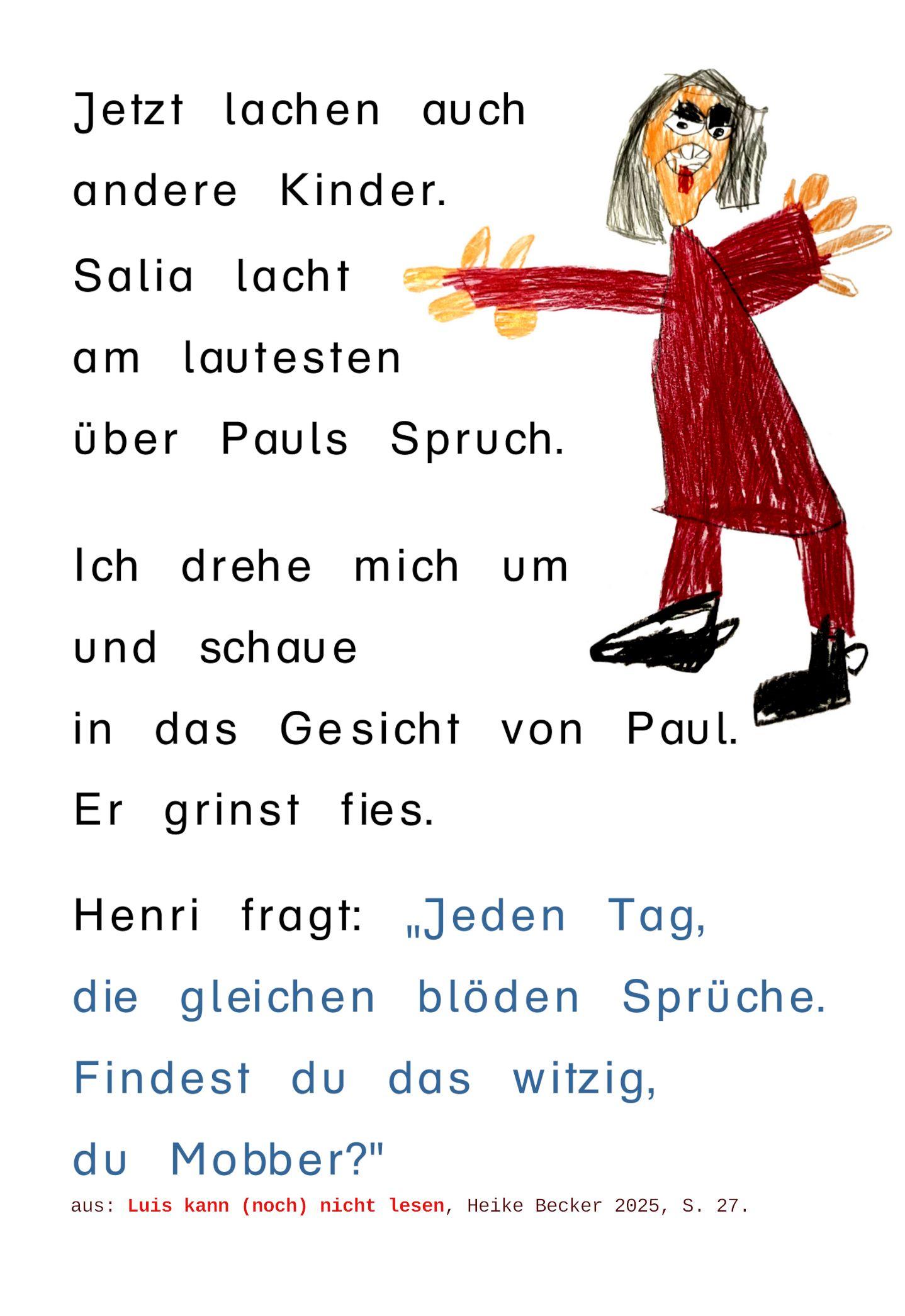 Beispielinhalt (Bild) Luis kann (noch) nicht lesen
