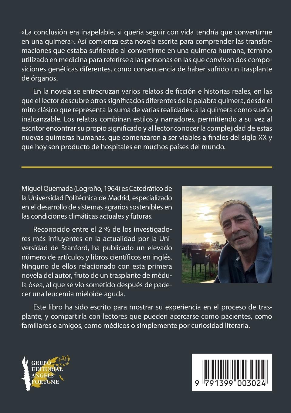Rückseitencover Quimera. El viaje esperanzador de un paciente trasplantado