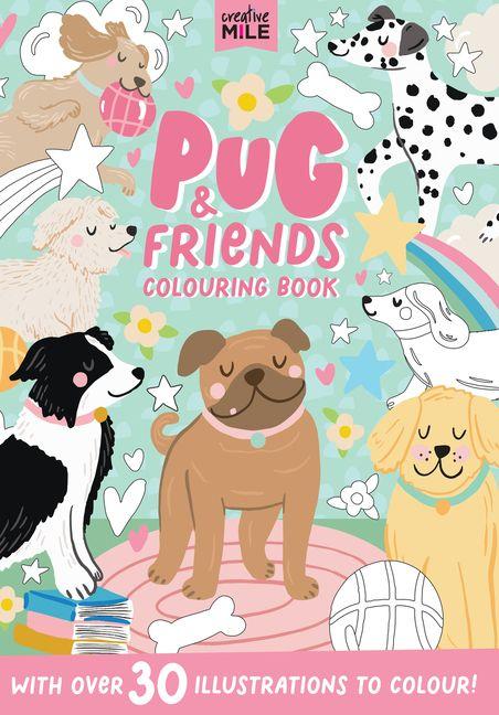 Vorderes Coverbild Pug & Friends Colouring Book