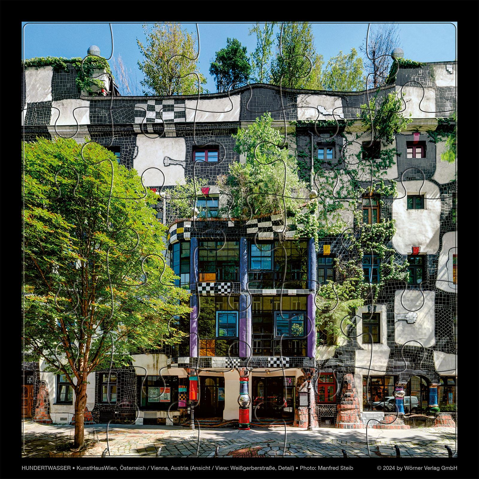 Vorderes Coverbild Hundertwasser Puzzle mit Grußkarte