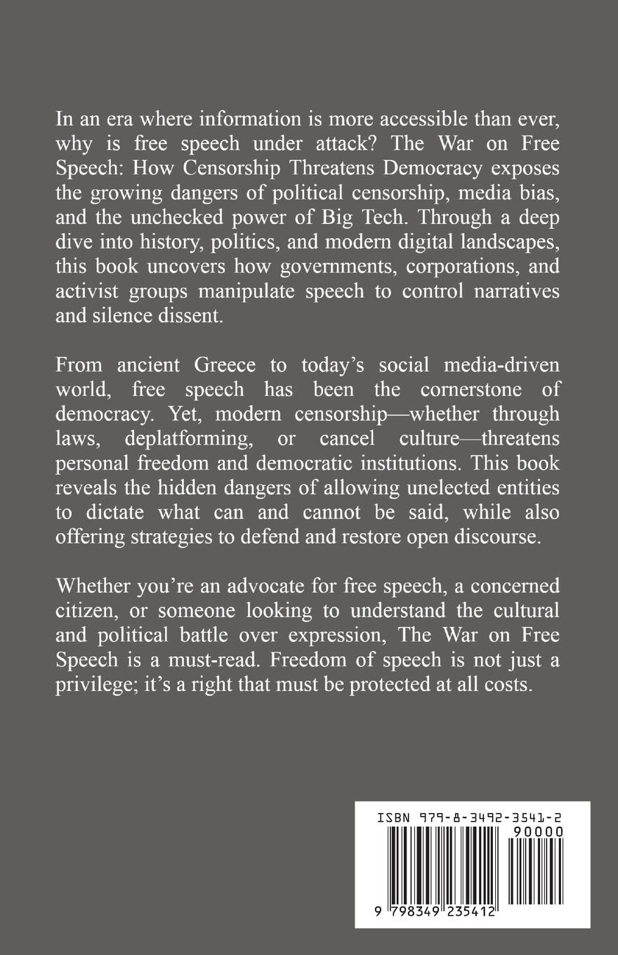 Rückseitencover The War on Free Speech