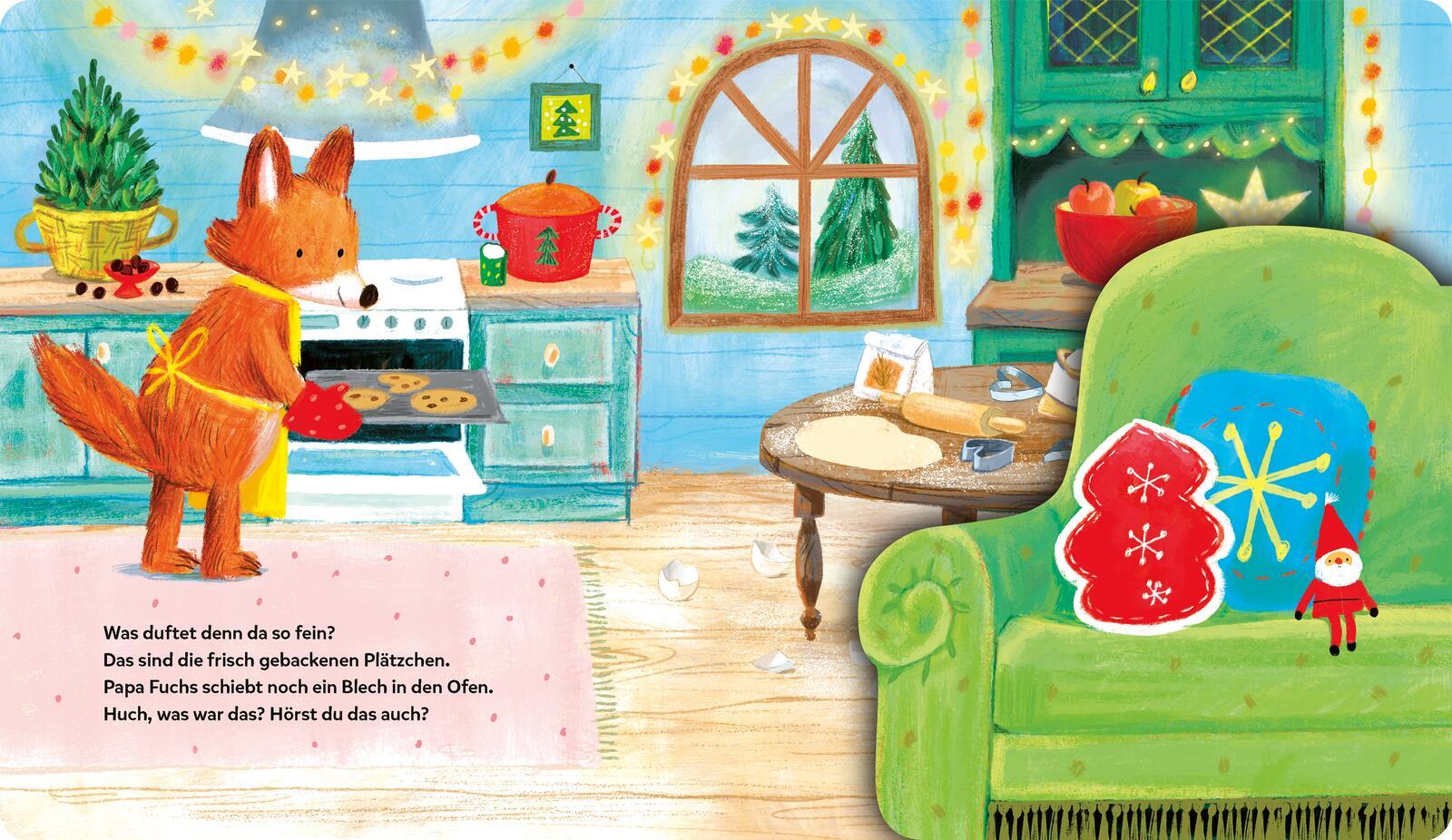 Beispielinhalt (Bild) Mein Klapp-Sound-Buch: Hör mal her, es weihnachtet sehr!