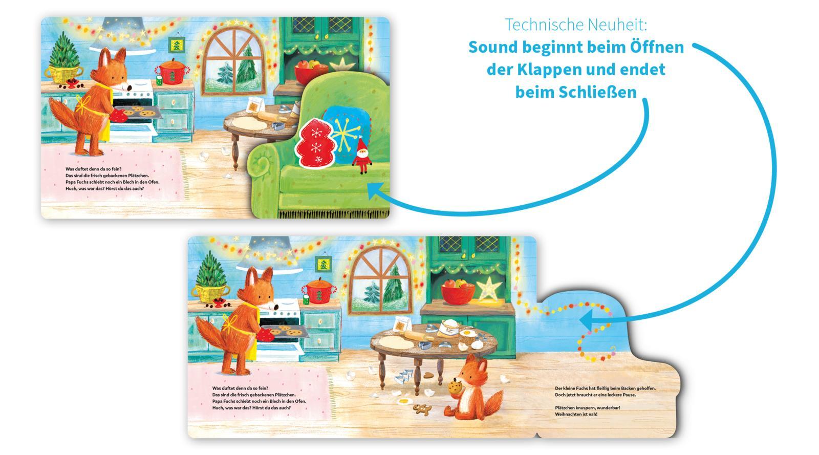 Beispielinhalt (Bild) Mein Klapp-Sound-Buch: Hör mal her, es weihnachtet sehr!