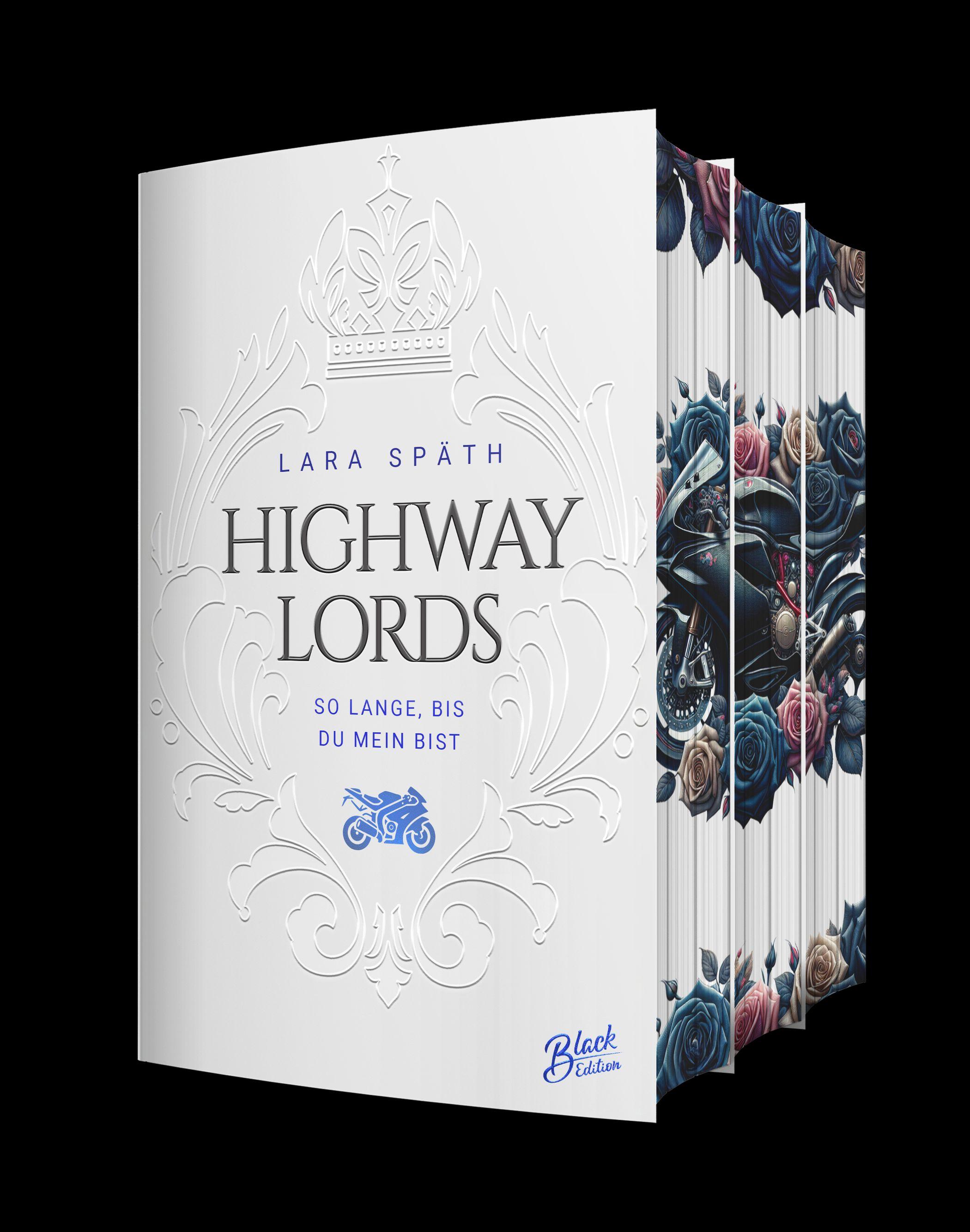 Beispielinhalt (Bild) Highway Lords: So lange, bis du fällst | Aufwendig gestaltete Ausgabe mit Farbschnitt - das integrierte Page Overlay ist limitiert nur in der ersten Auflage enthalten