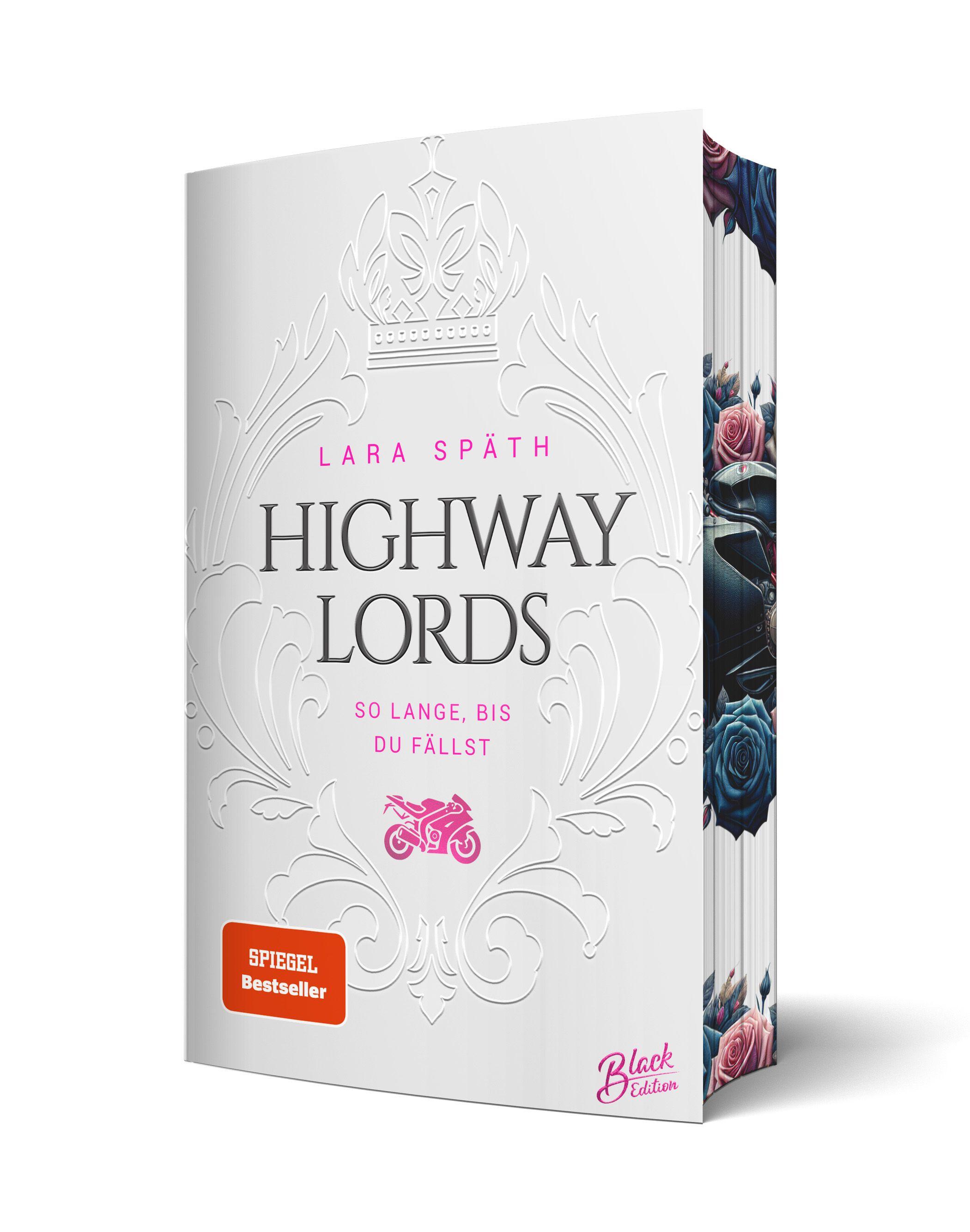 Vorderes Coverbild Highway Lords: So lange, bis du fällst | Aufwendig gestaltete Ausgabe mit Farbschnitt - das integrierte Page Overlay ist limitiert nur in der ersten Auflage enthalten