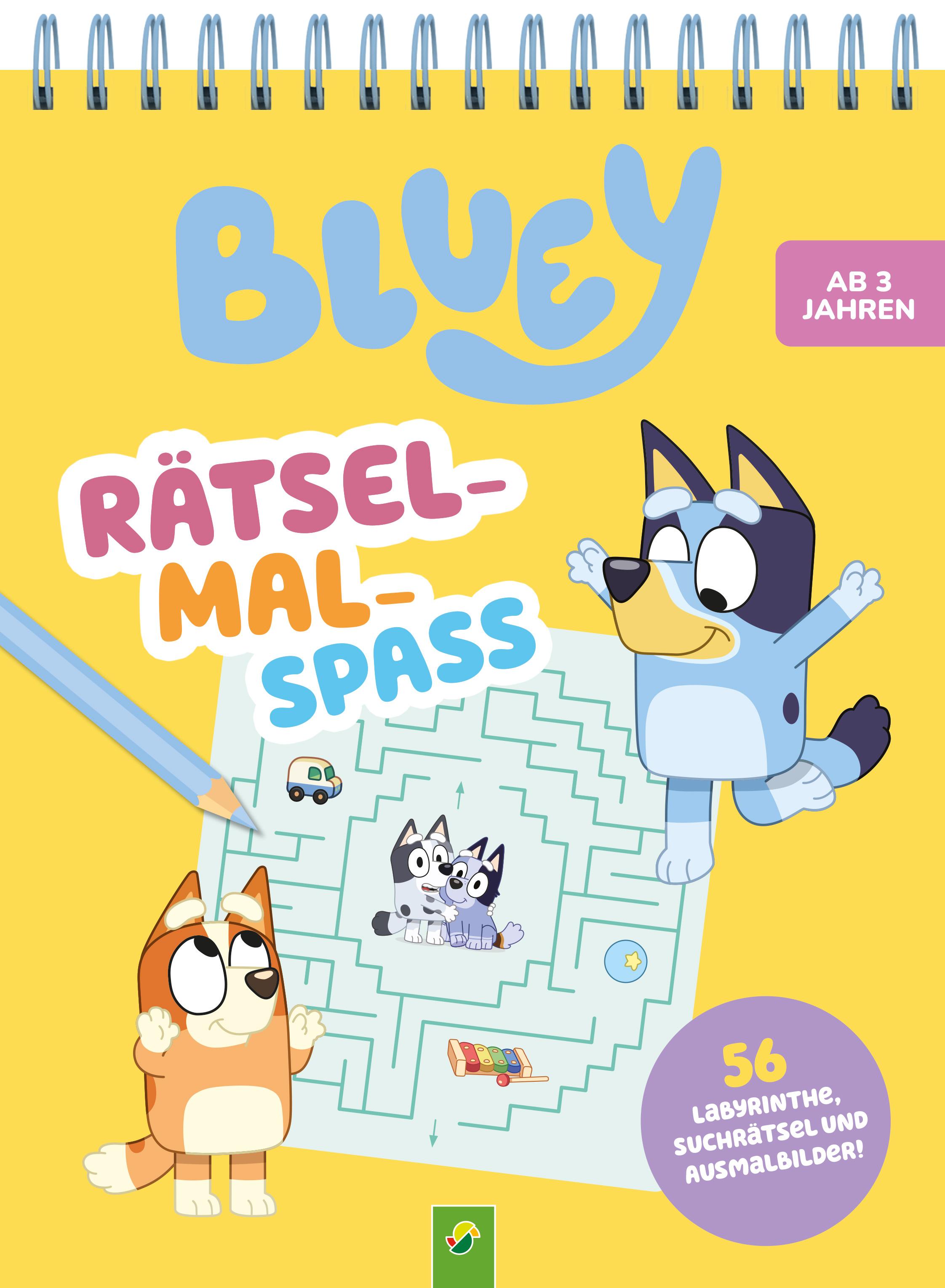 Vorderes Coverbild Bluey Rätsel-Mal-Spaß