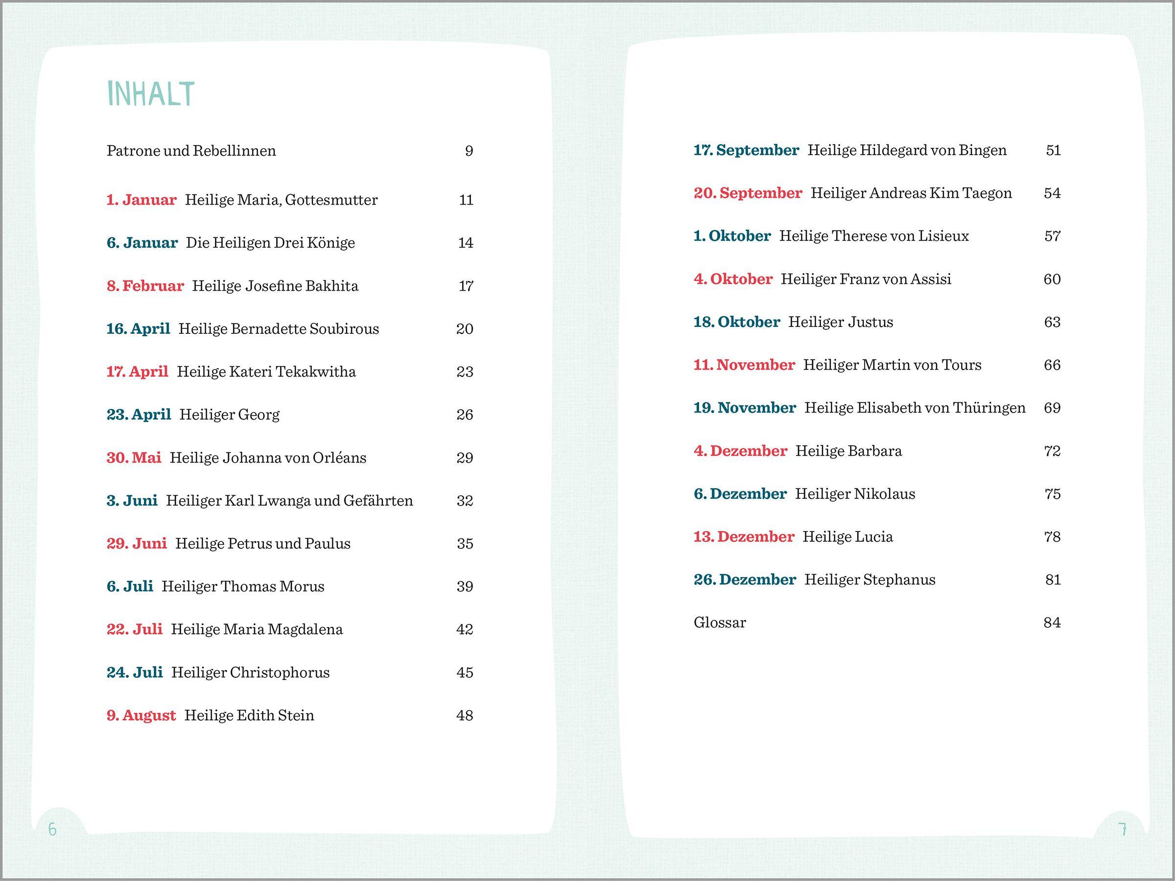Beispielinhalt (Bild) Heiligenlegenden