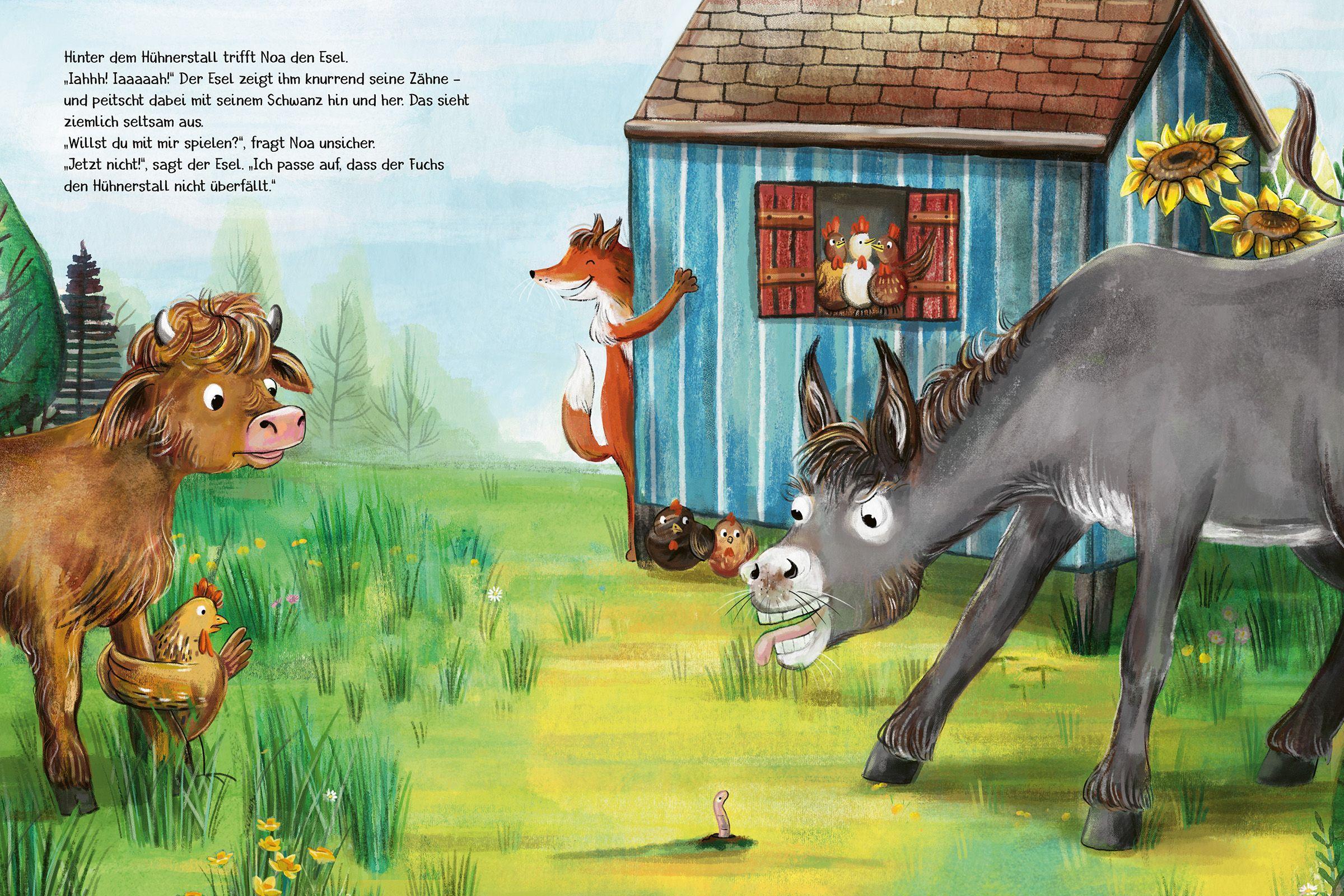 Beispielinhalt (Bild) Ein verrückter Tag auf dem Bauernhof. Warum Ziegen keine Eier legen