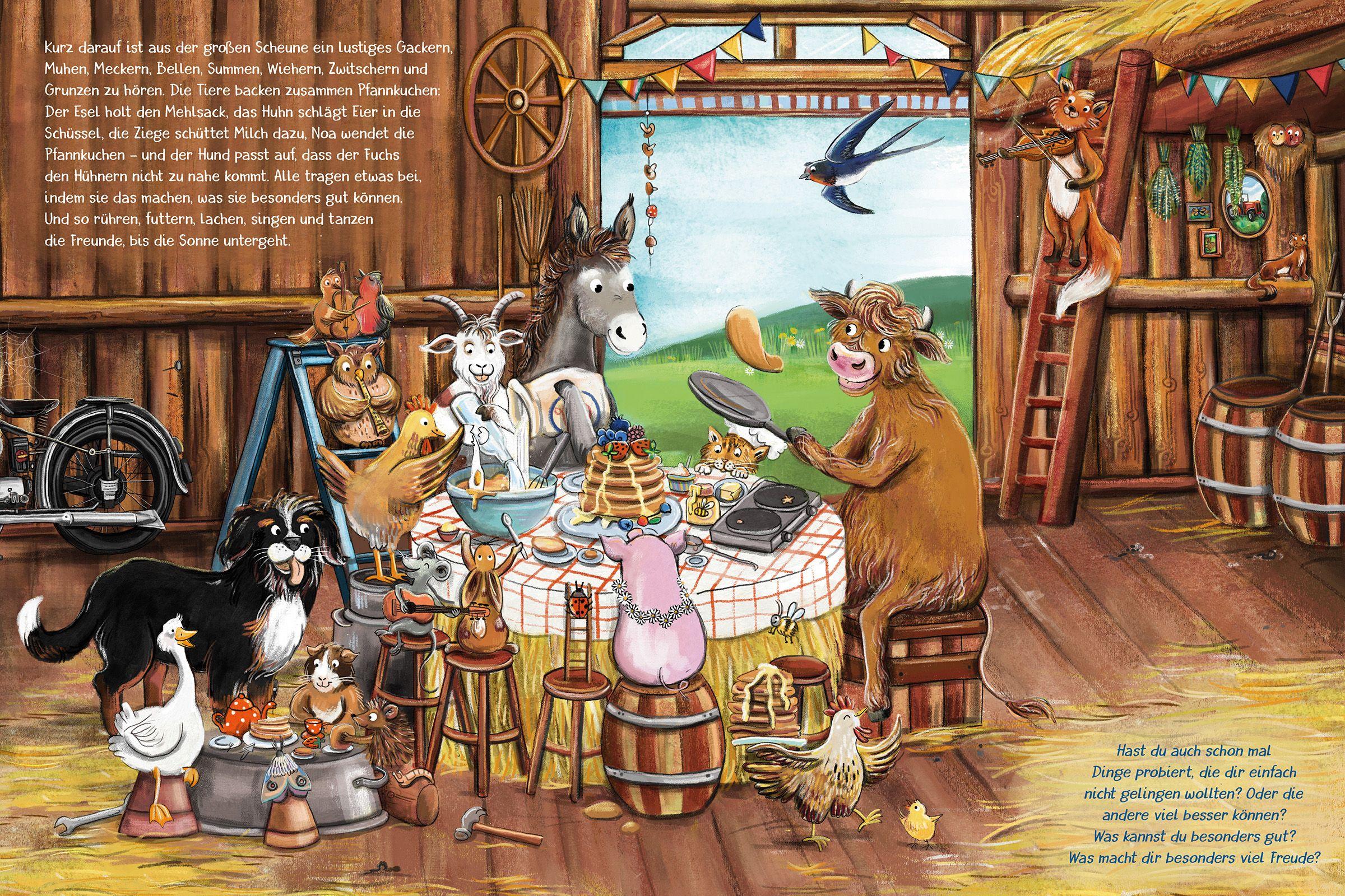 Beispielinhalt (Bild) Ein verrückter Tag auf dem Bauernhof. Warum Ziegen keine Eier legen