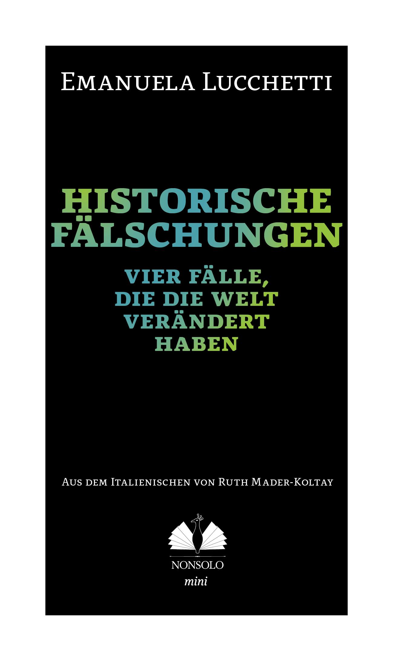 Vorderes Coverbild Historische Fälschungen