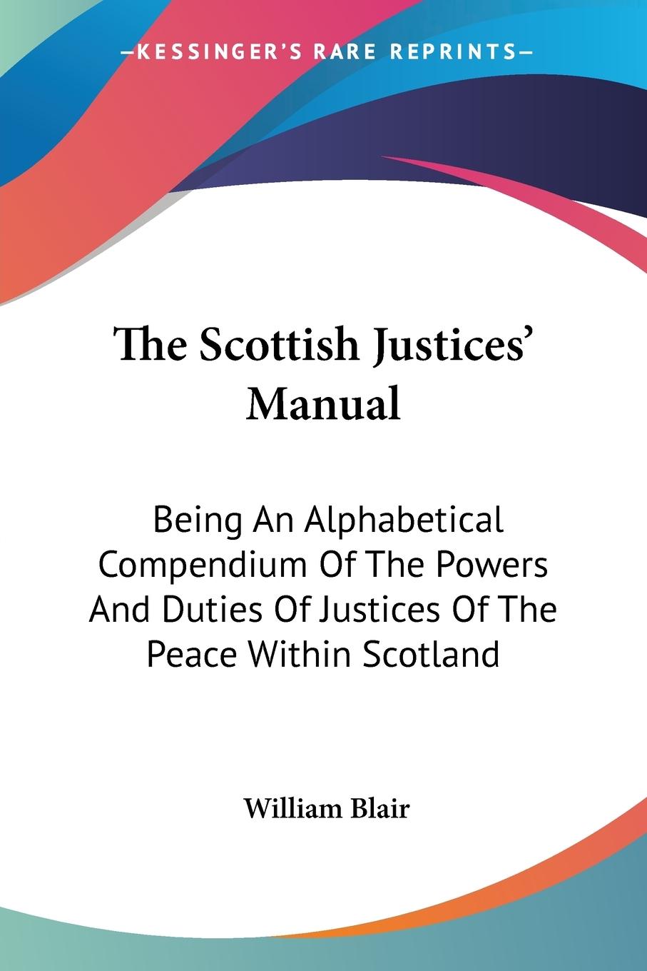 Vorderes Coverbild The Scottish Justices' Manual