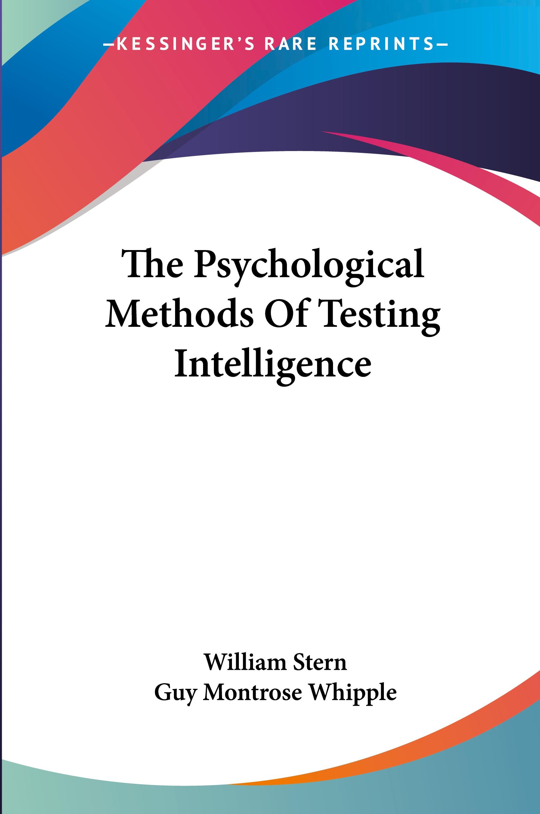 Vorderes Coverbild The Psychological Methods Of Testing Intelligence