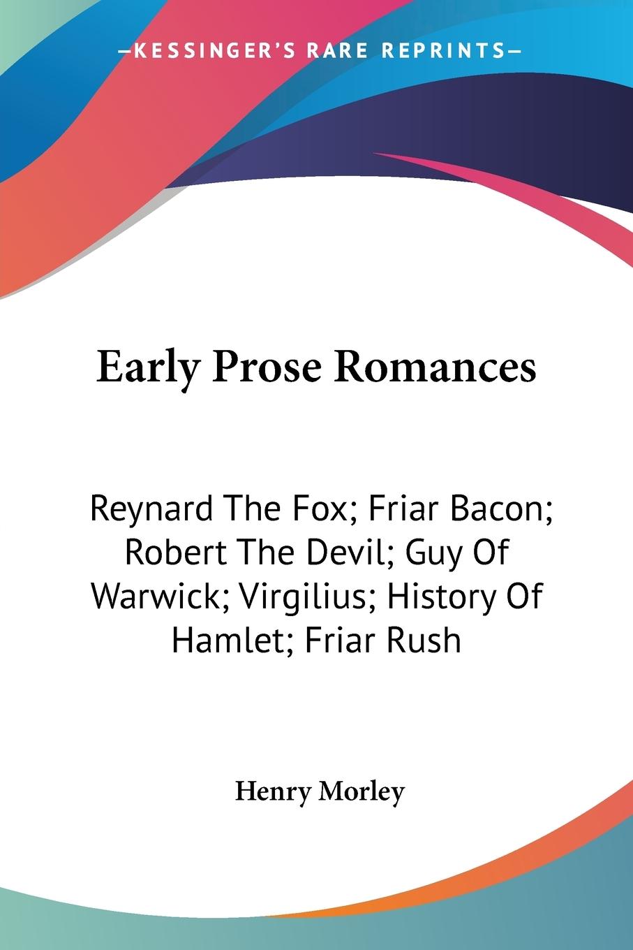 Vorderes Coverbild Early Prose Romances