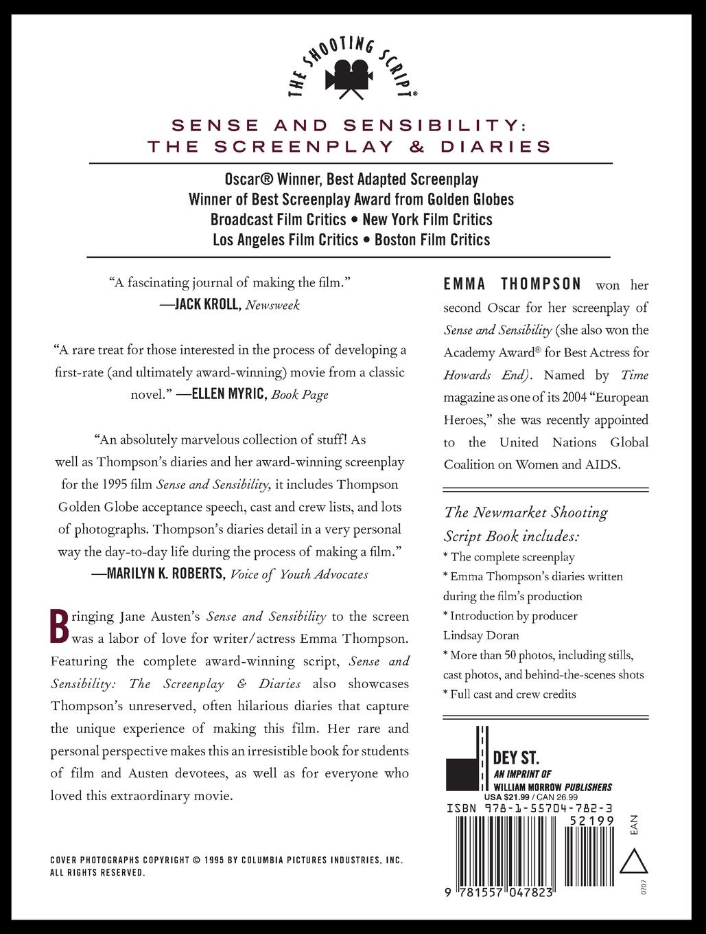 Rückseitencover Sense and Sensibility