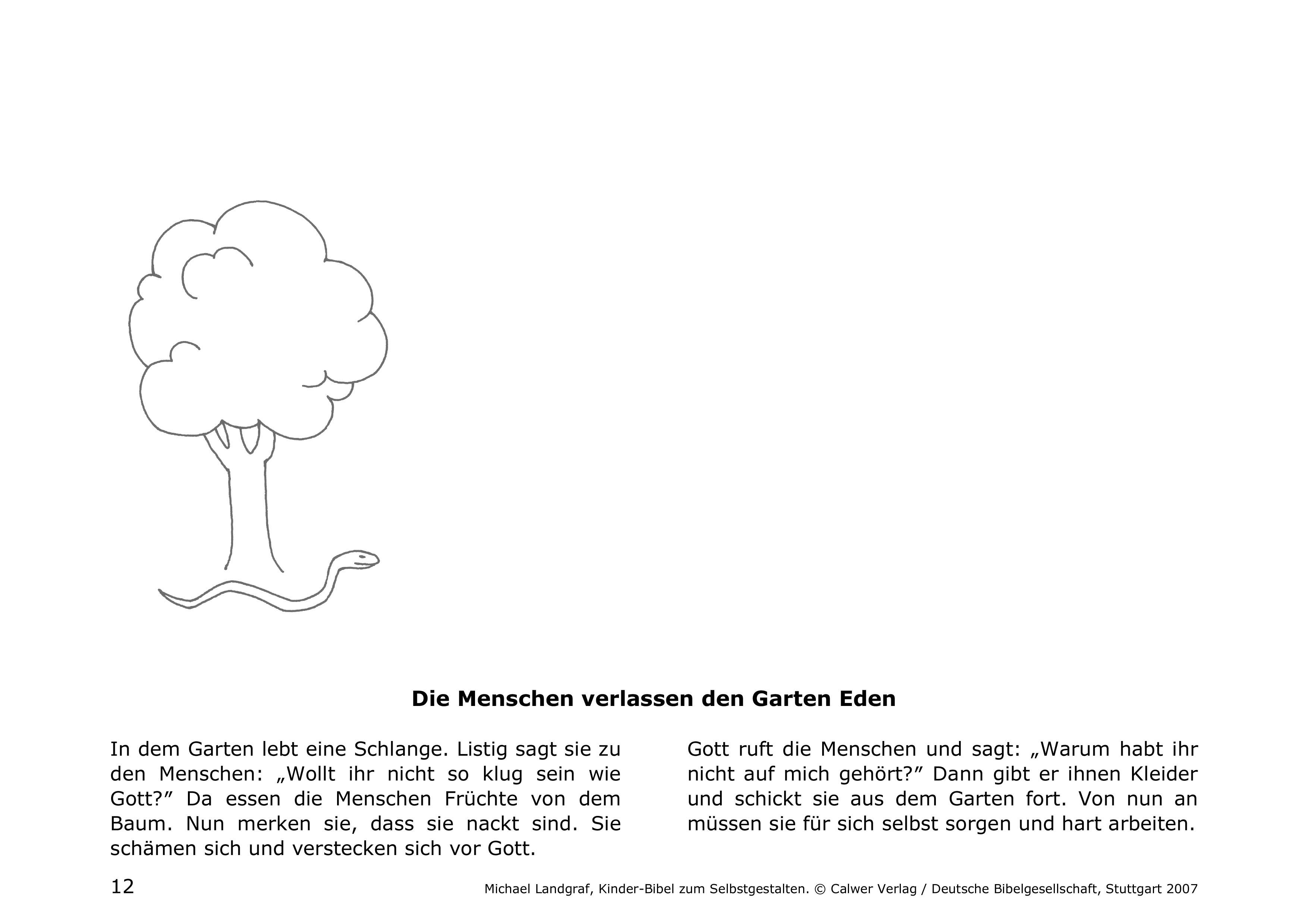 Beispielinhalt (Bild) Kinder-Bibel zum Selbstgestalten