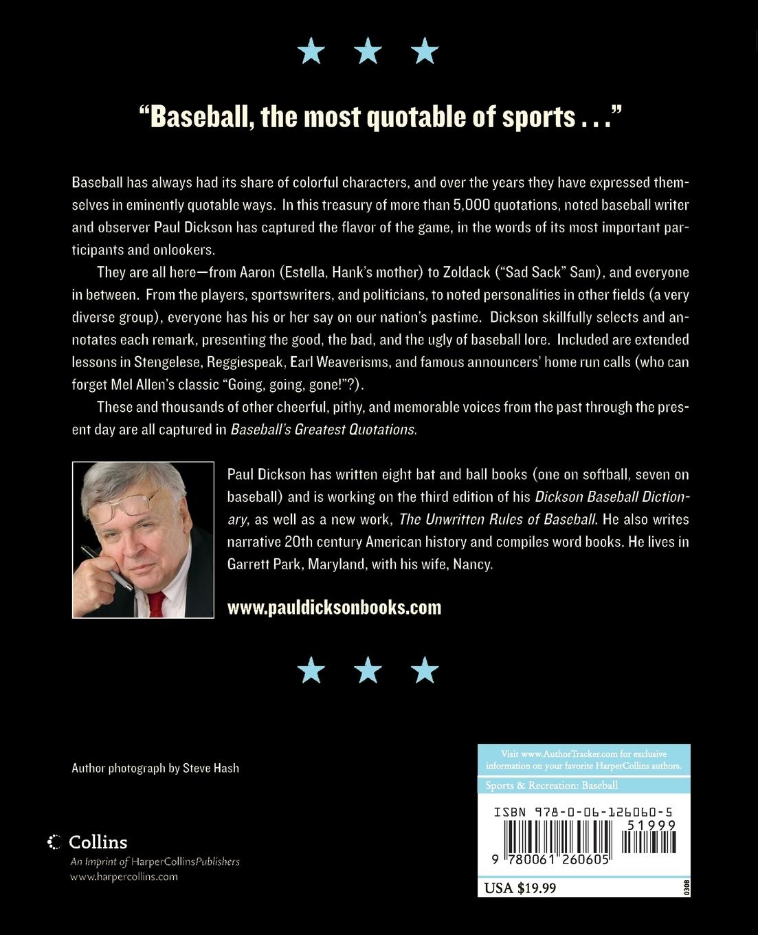 Rückseitencover Baseball's Greatest Quotations Rev. Ed.