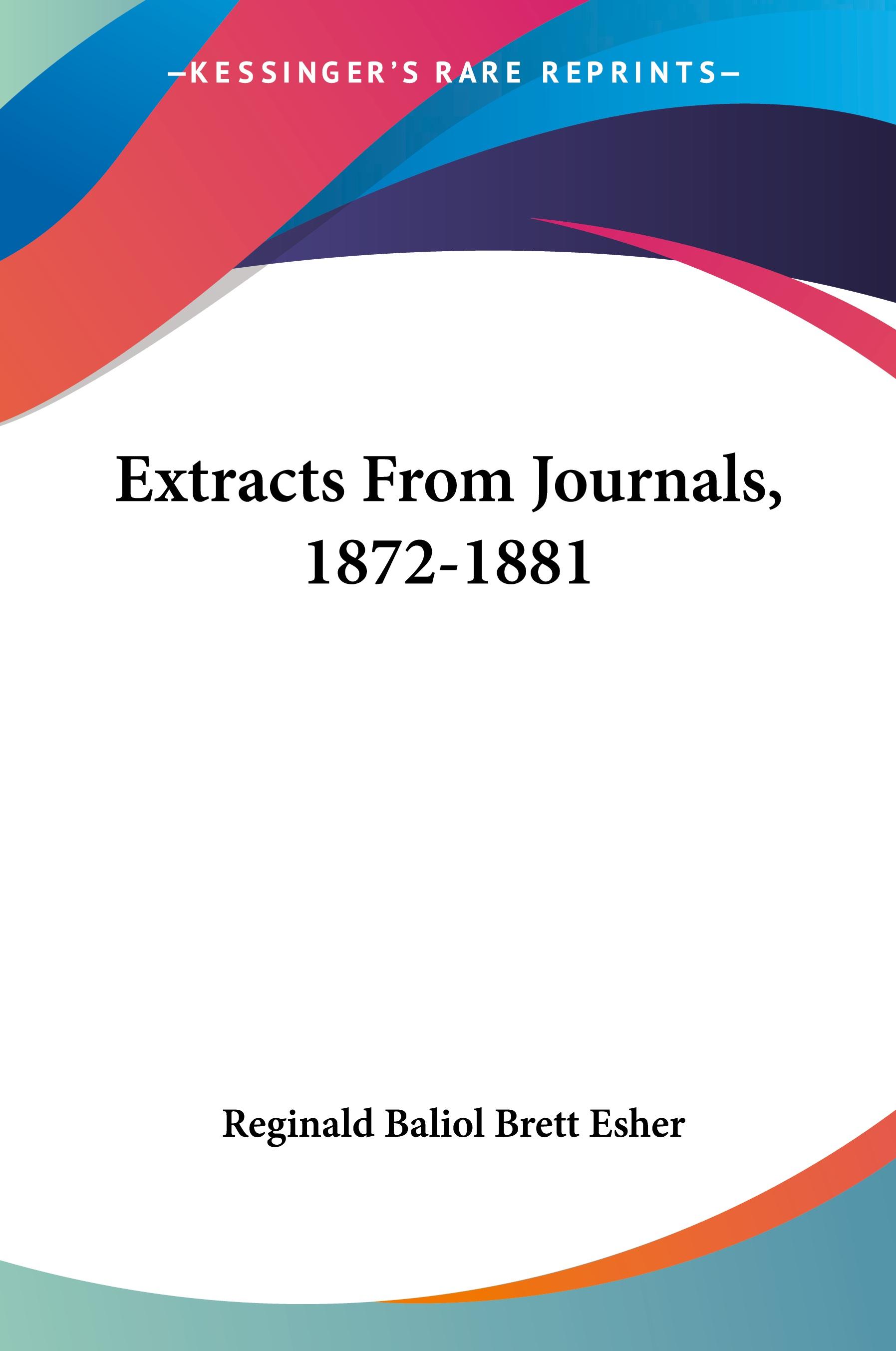 Vorderes Coverbild Extracts From Journals, 1872-1881