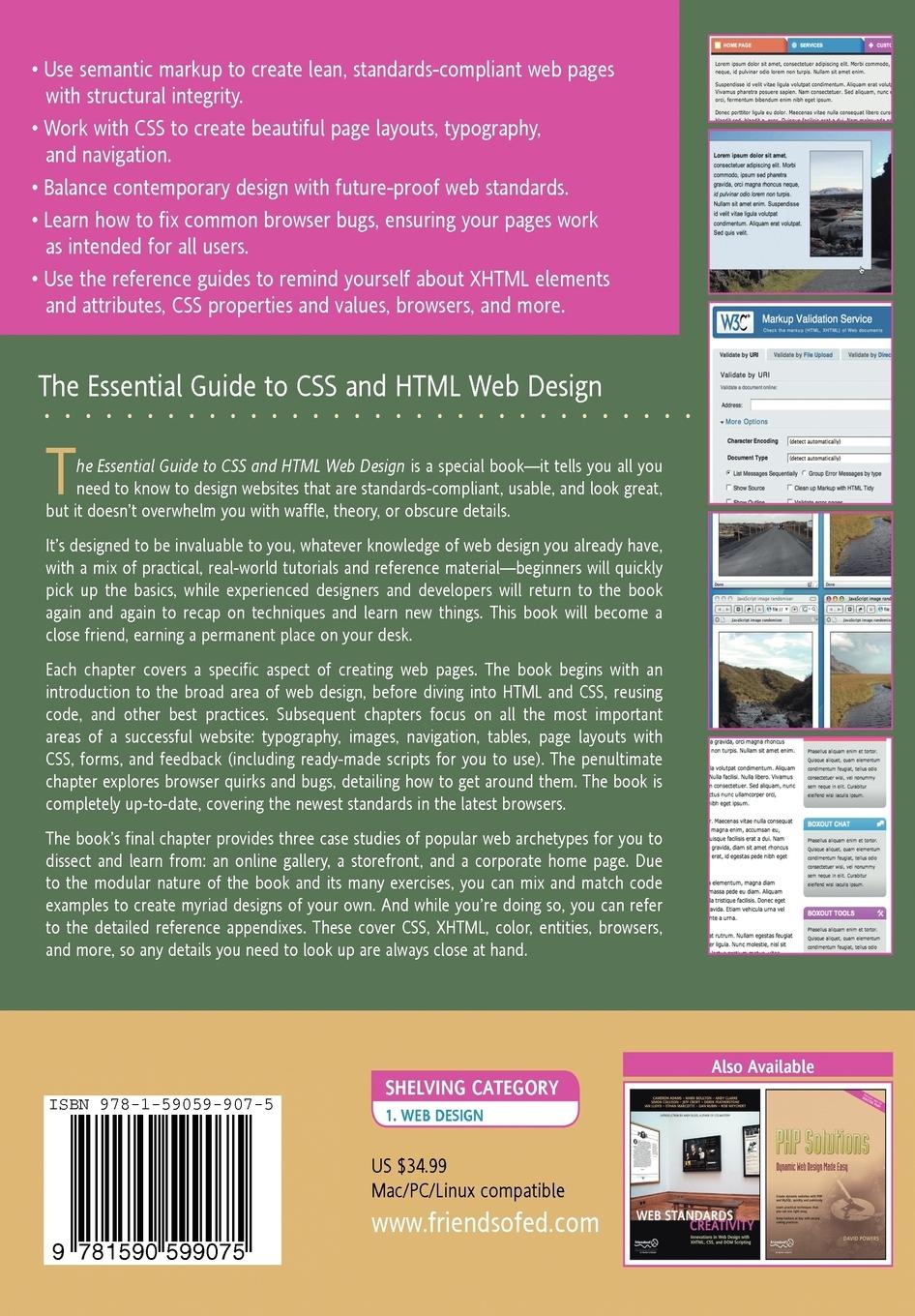 Rückseitencover The Essential Guide to CSS and HTML Web Design