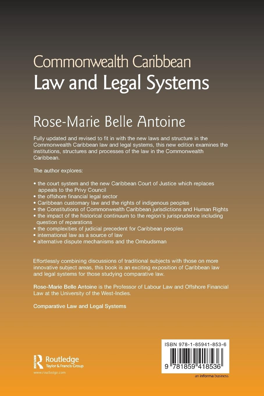 Rückseitencover Commonwealth Caribbean Law and Legal Systems