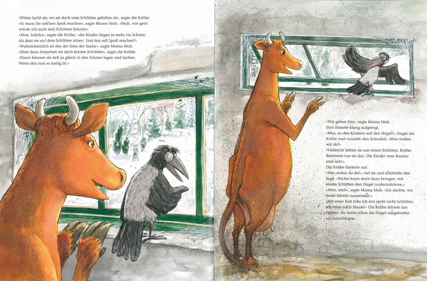 Beispielinhalt (Bild) Mama Muh fährt Schlitten