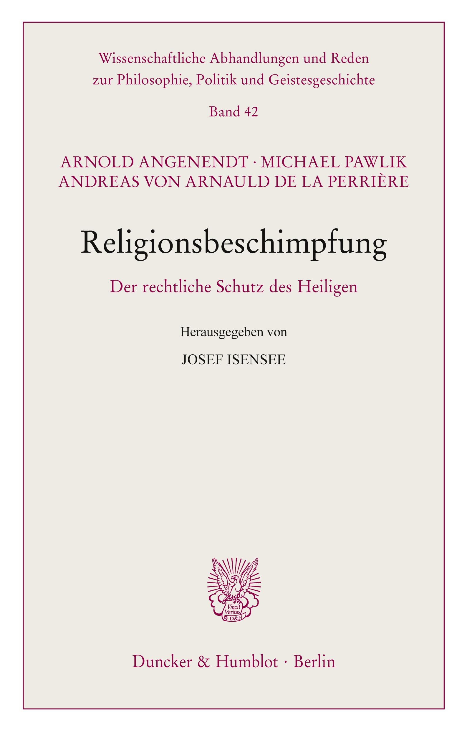 Vorderes Coverbild Religionsbeschimpfung.