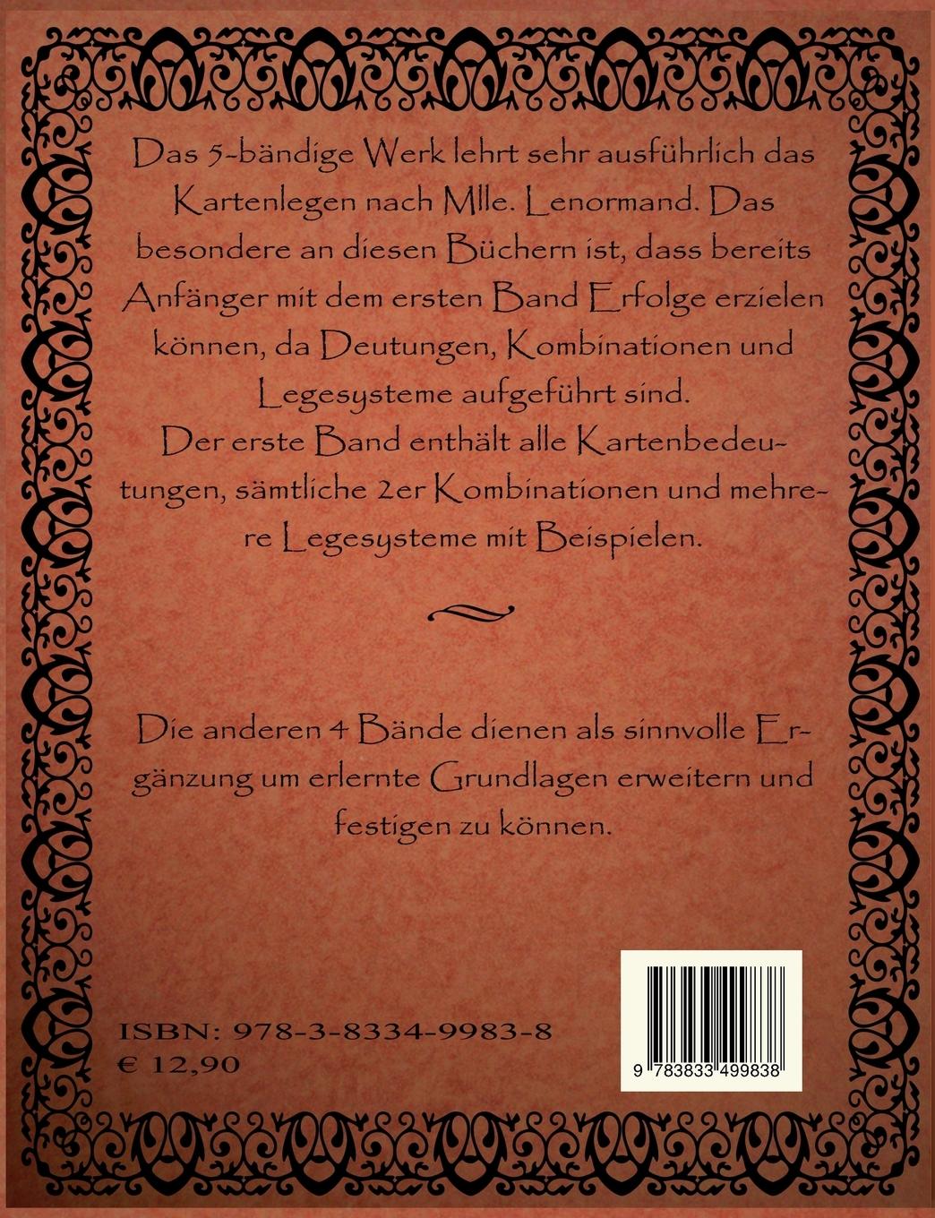 Rückseitencover Kartenlegen nach Mlle. Lenormand - Lehrbuch der Grundkenntnisse