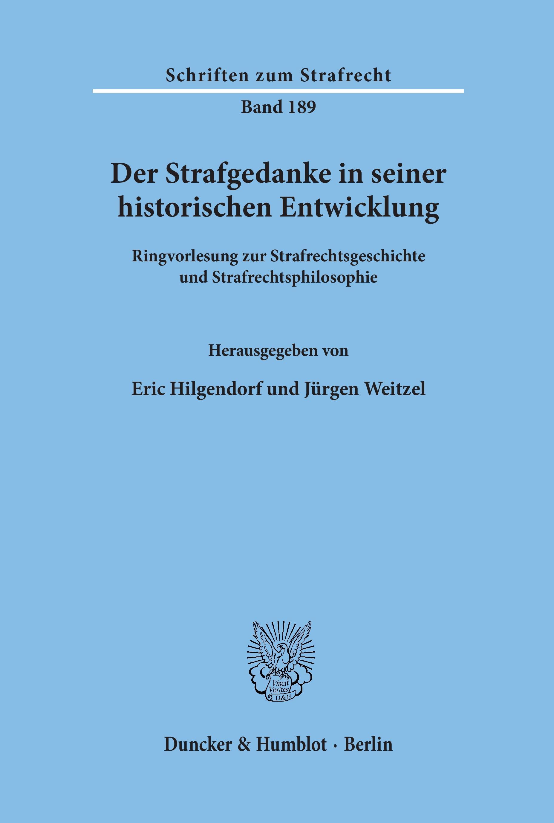 Vorderes Coverbild Der Strafgedanke in seiner historischen Entwicklung.