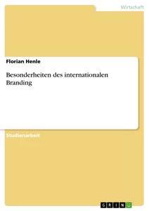 Vorderes Coverbild Besonderheiten des internationalen Branding