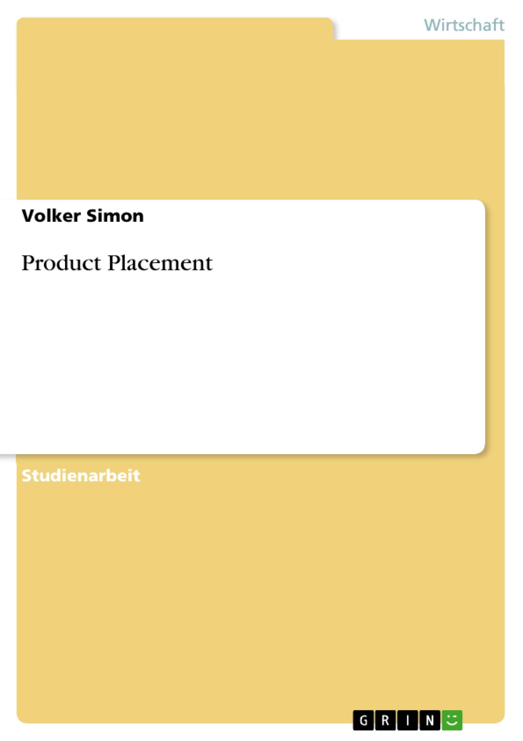 Vorderes Coverbild Product Placement
