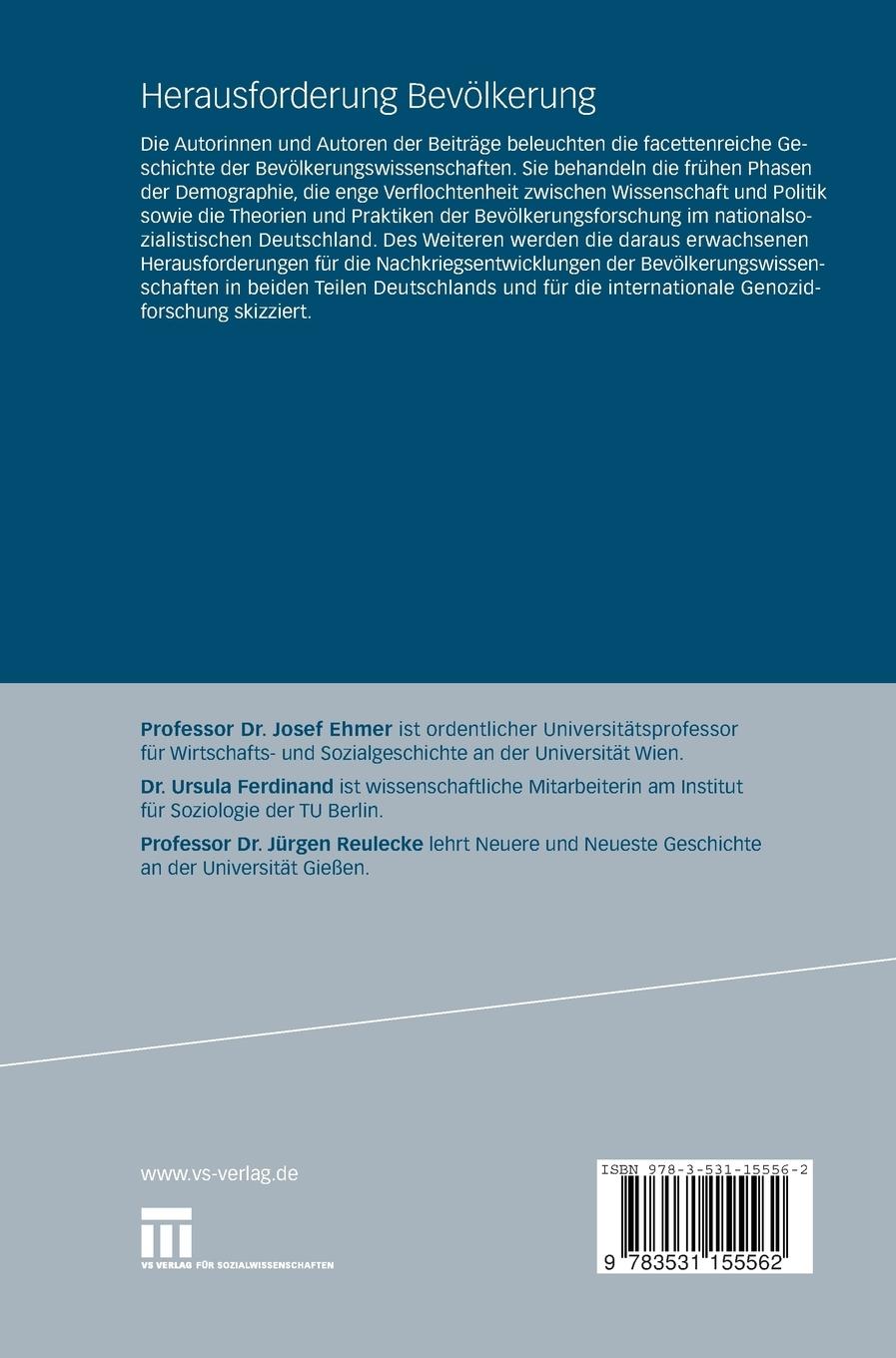 Rückseitencover Herausforderung Bevölkerung