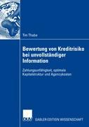 Vorderes Coverbild Bewertung von Kreditrisiko bei unvollständiger Information