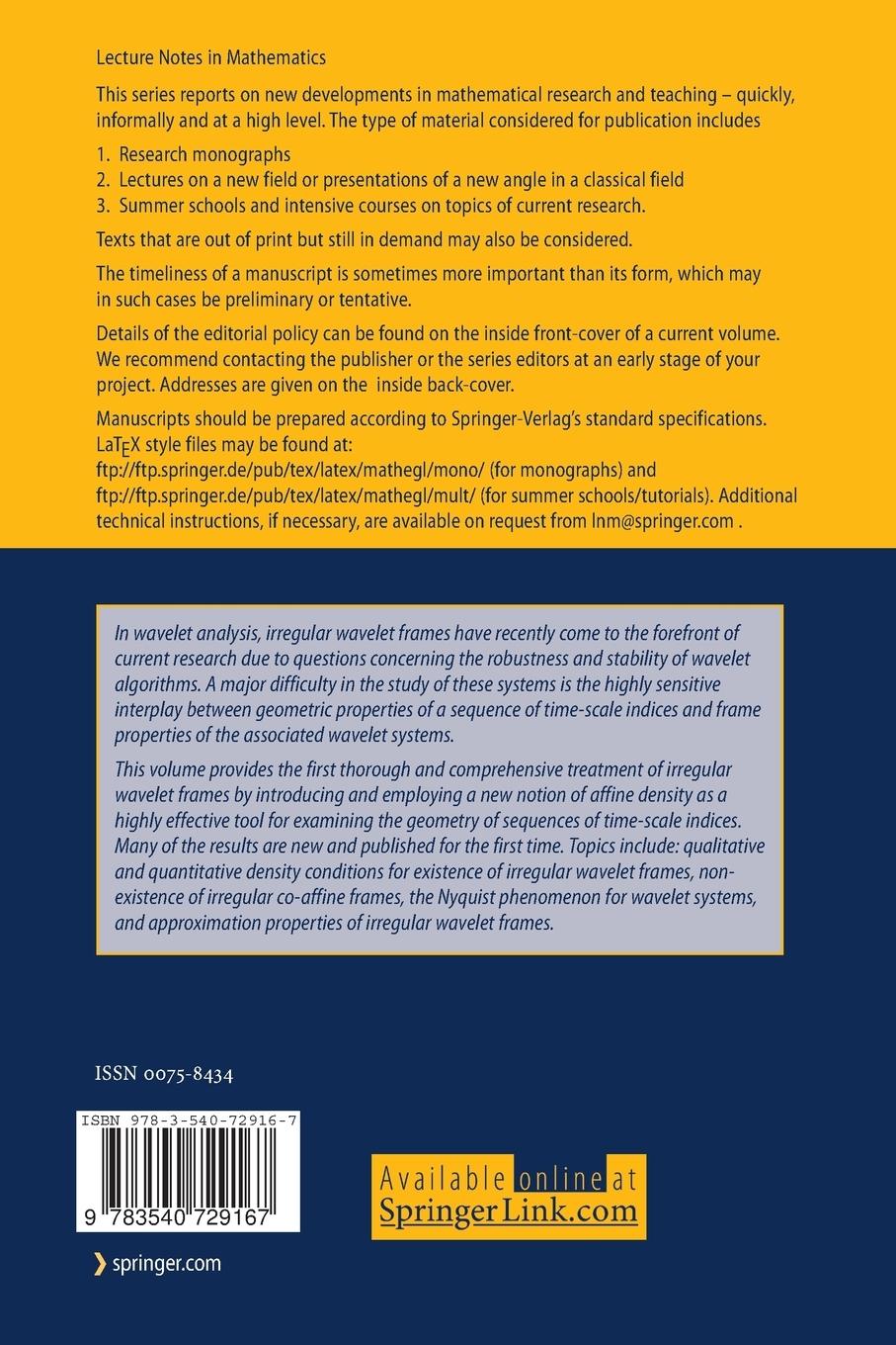 Rückseitencover Affine Density in Wavelet Analysis