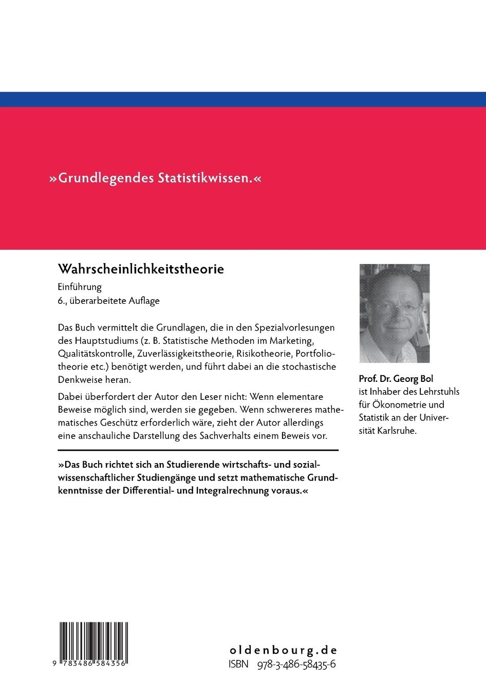 Rückseitencover Wahrscheinlichkeitstheorie