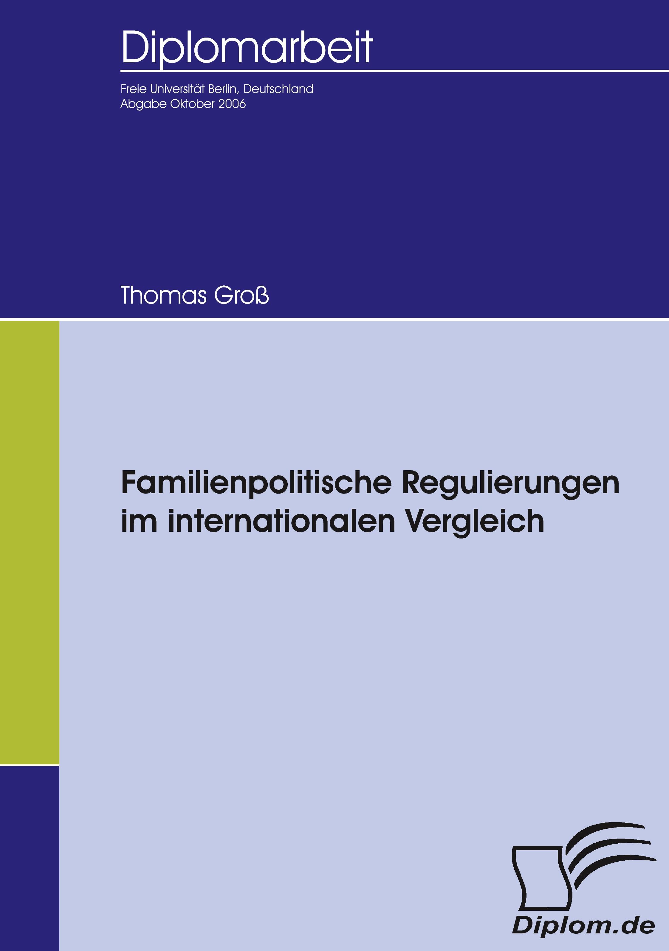 Vorderes Coverbild Familienpolitische Regulierungen im internationalen Vergleich