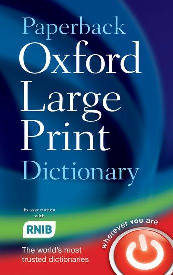 Vorderes Coverbild Paperback Oxford Large Print Dictionary