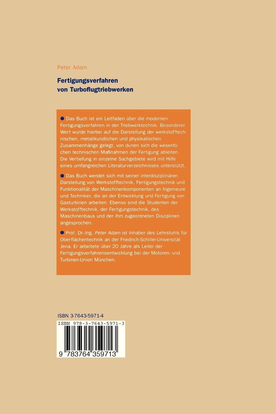 Rückseitencover Fertigungsverfahren von Turboflugtriebwerken