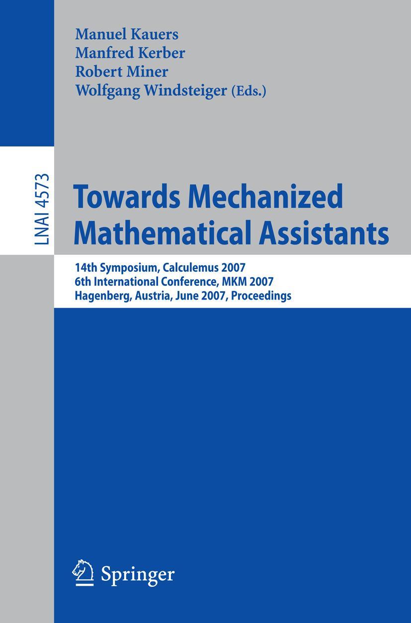 Vorderes Coverbild Towards Mechanized Mathematical Assistants