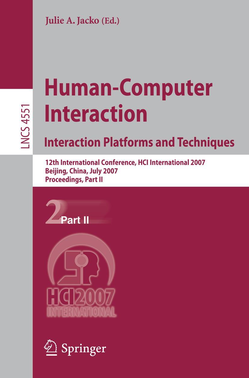 Vorderes Coverbild Human-Computer Interaction. Interaction Platforms and Techniques
