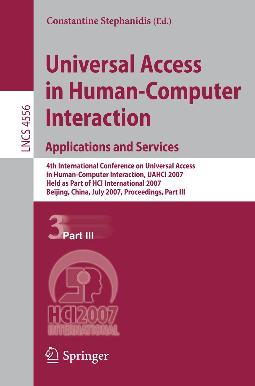 Vorderes Coverbild Universal Access in Human-Computer Interaction. Applications and Services