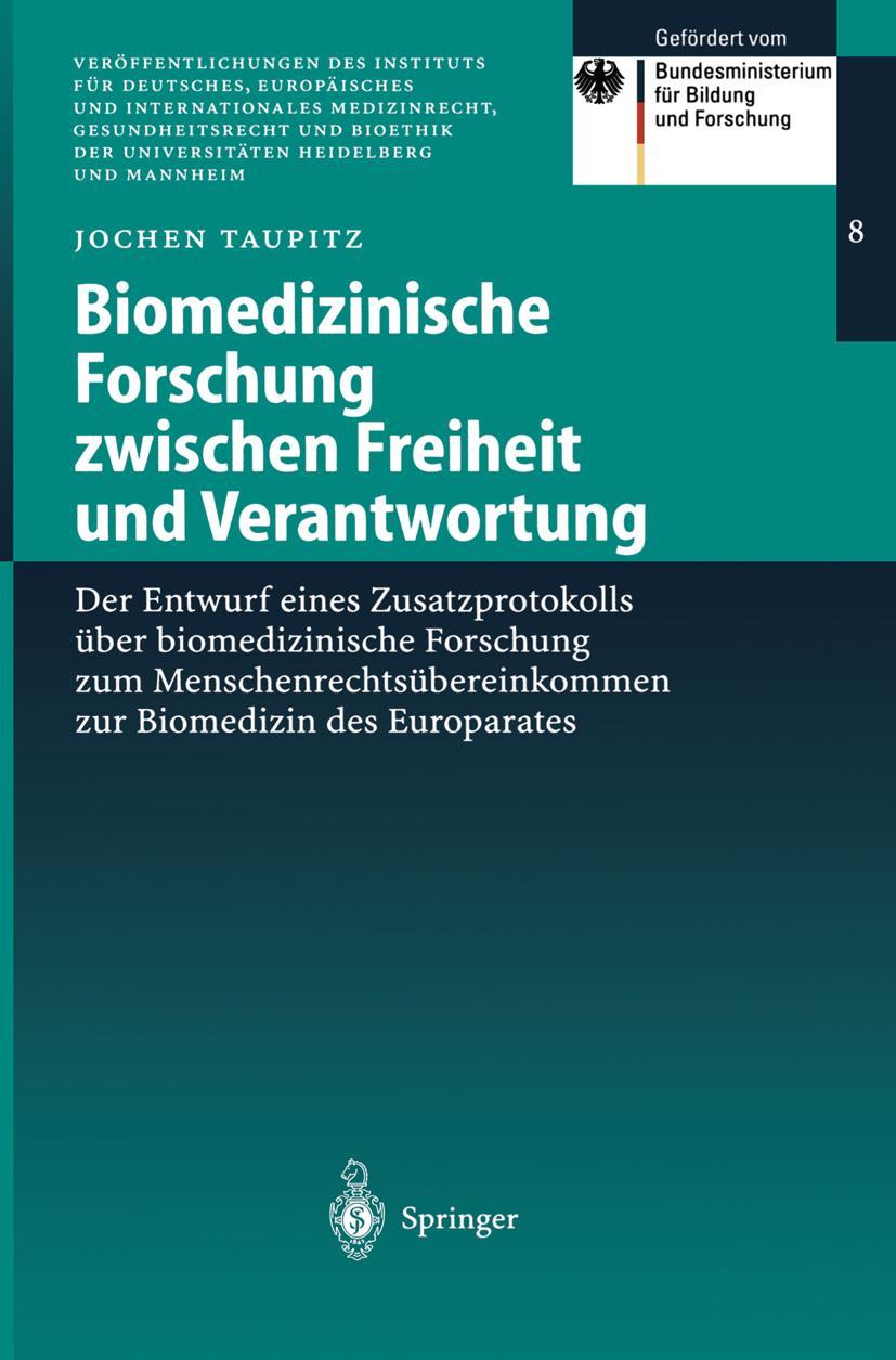 Vorderes Coverbild Biomedizinische Forschung zwischen Freiheit und Verantwortung