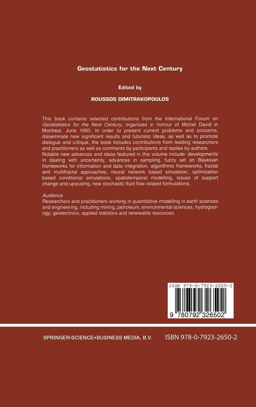 Rückseitencover Geostatistics for the Next Century