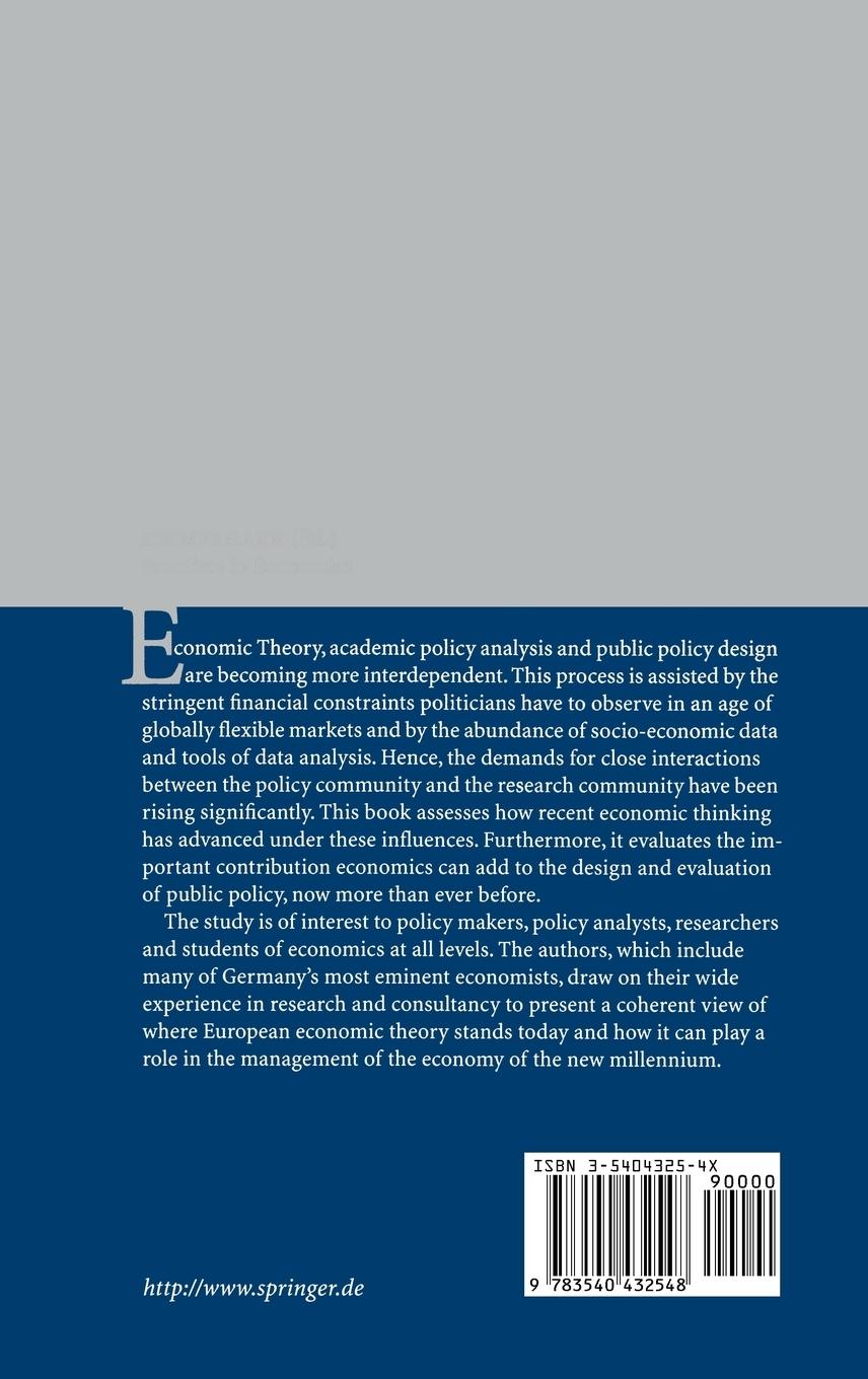 Rückseitencover Frontiers in Economics