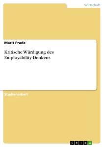 Vorderes Coverbild Kritische Würdigung des Employability-Denkens