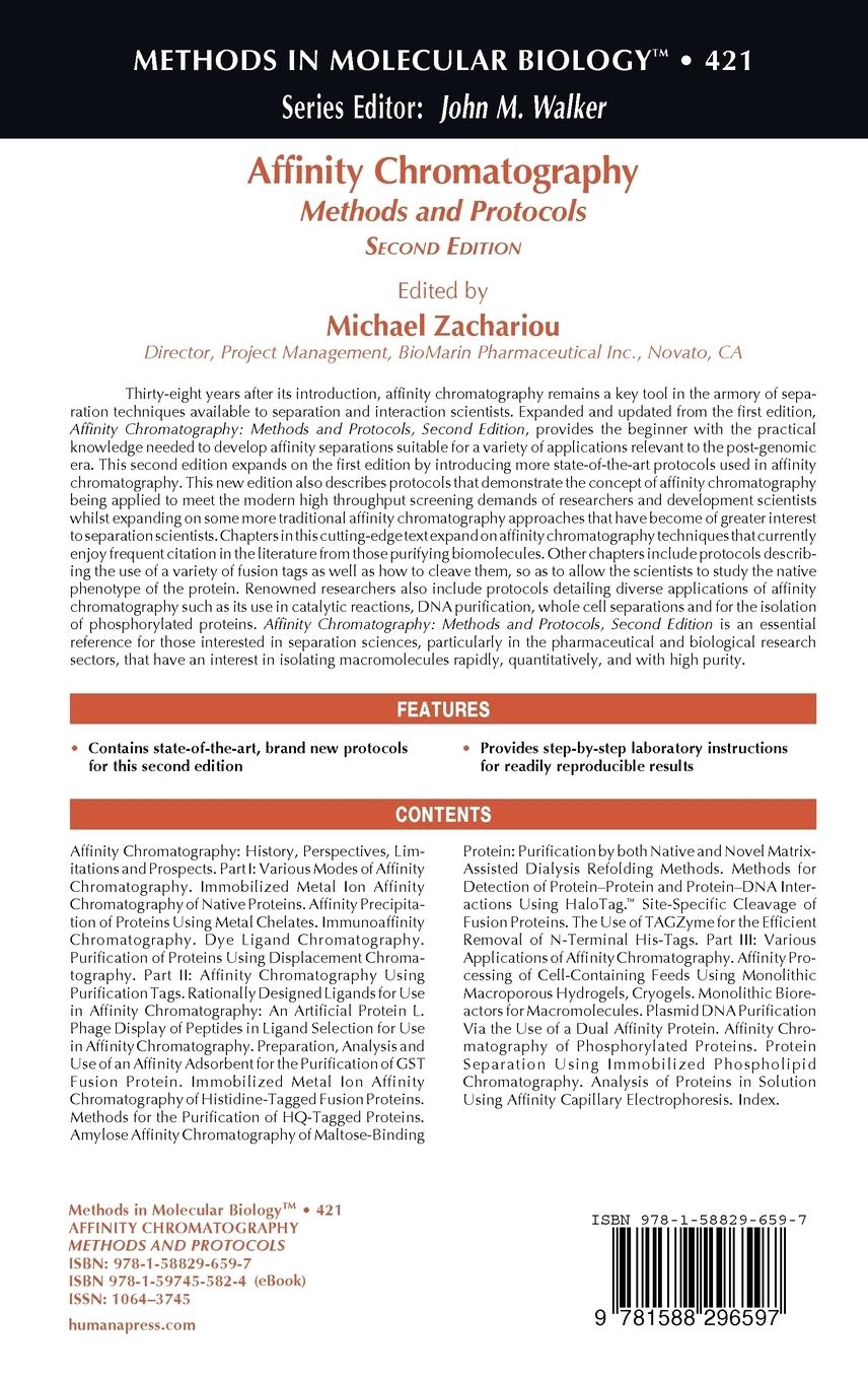 Rückseitencover Affinity Chromatography
