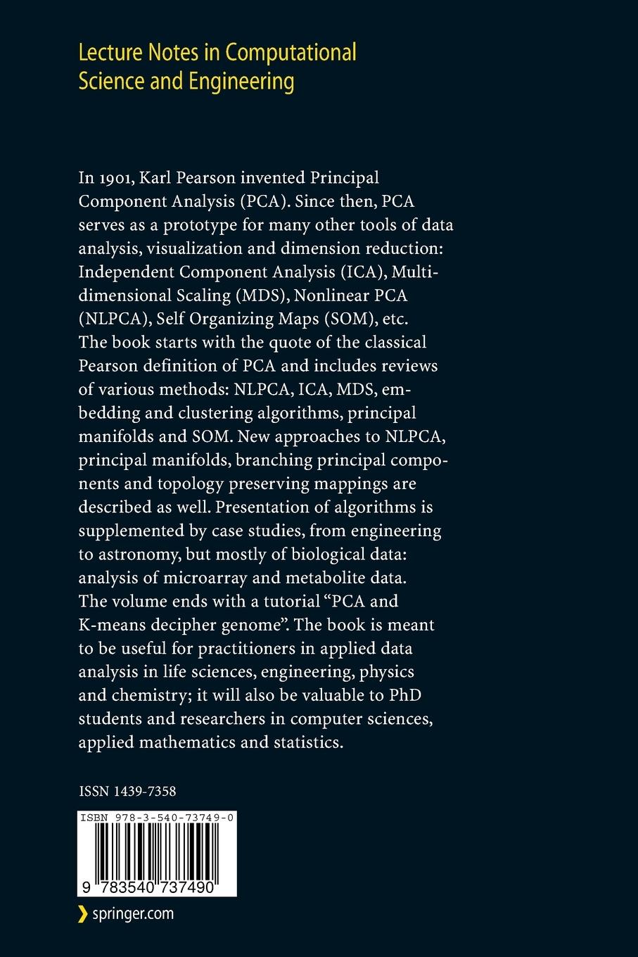 Rückseitencover Principal Manifolds for Data Visualization and Dimension Reduction