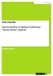 Vorderes Coverbild Intertextualität in Hjalmar Söderbergs "Martin Bircks Ungdom"