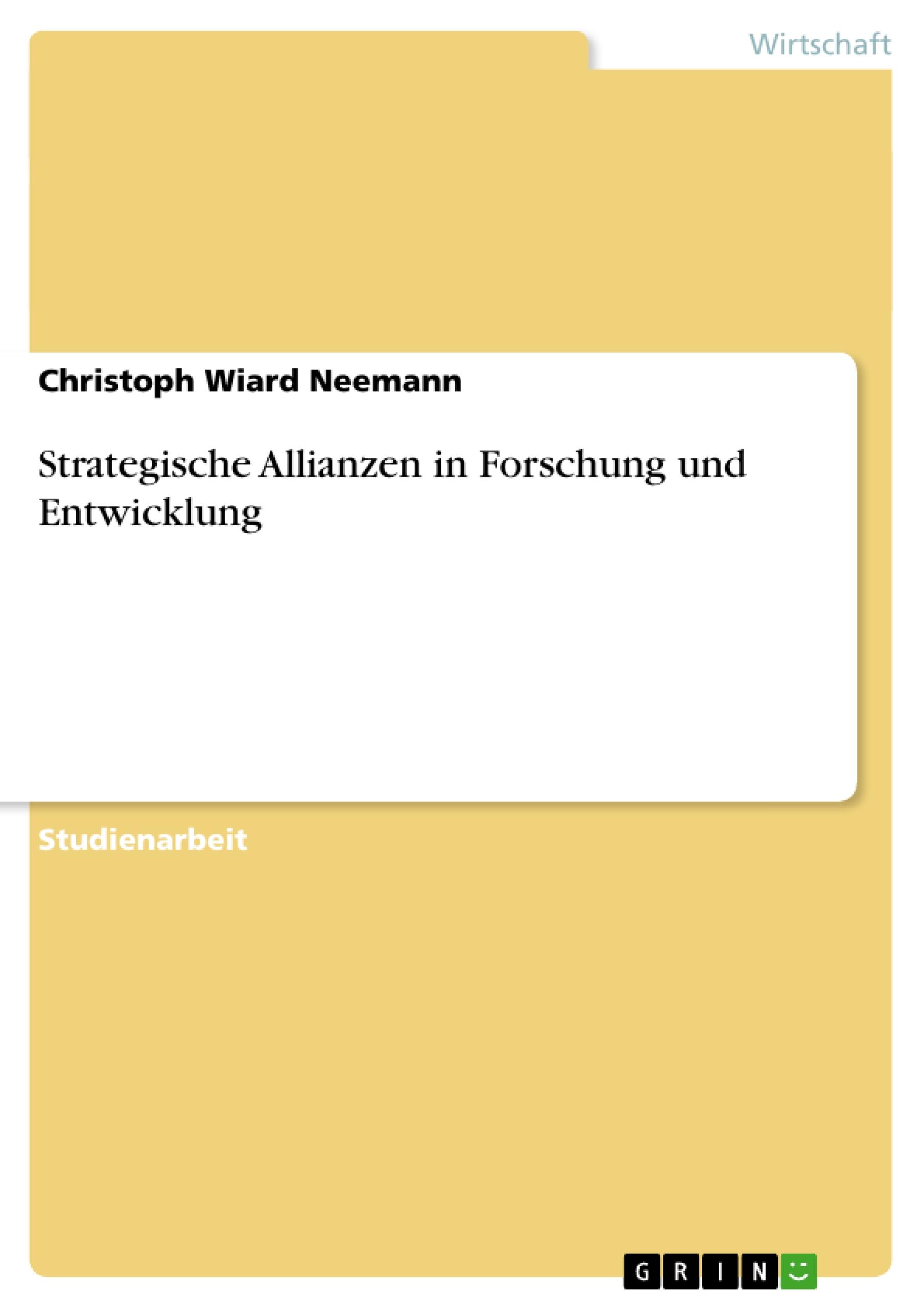 Vorderes Coverbild Strategische Allianzen in Forschung und Entwicklung