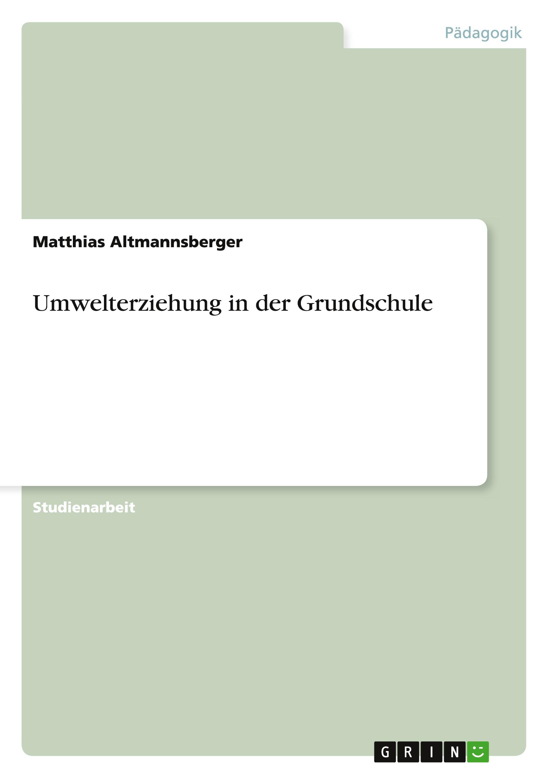 Vorderes Coverbild Umwelterziehung in der Grundschule