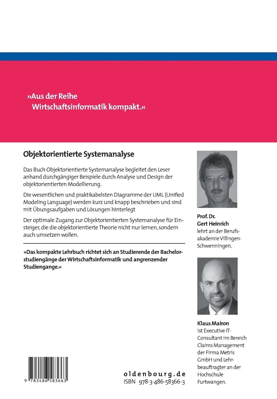 Rückseitencover Objektorientierte Systemanalyse