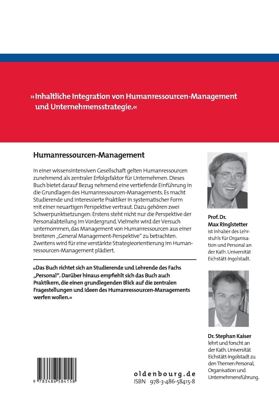 Rückseitencover Humanressourcen-Management